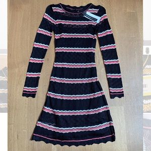 Karen Millen Pointelle Knit Stripe Dress